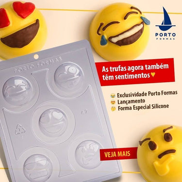 Forma De Chocolate - Forma De Chocolate Especial 3 Partes - Carinhas Cod 47